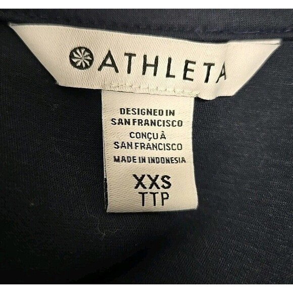 ATHLETA Allure 1/4 Zip Long Sleeve Dress Navy Blue Pockets Women’s Size XXS - Picture 7 of 11